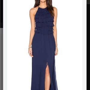 L’AGENCE 100% silk Adriana Maxi Dress in Sapphire